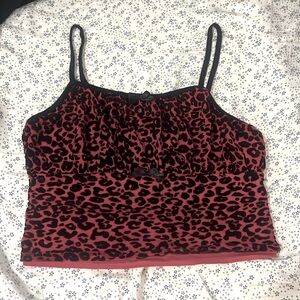 cheetah print red top